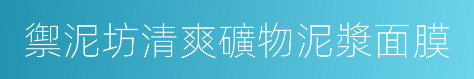 禦泥坊清爽礦物泥漿面膜的同義詞