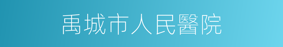 禹城市人民醫院的同義詞