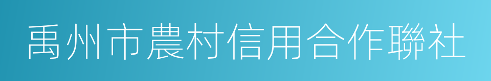 禹州市農村信用合作聯社的同義詞