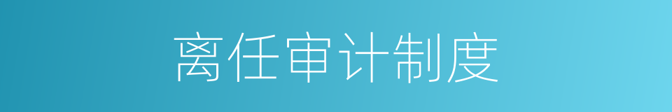离任审计制度的同义词