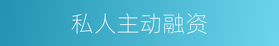 私人主动融资的同义词