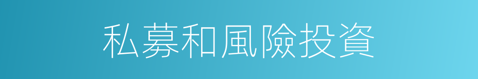 私募和風險投資的同義詞