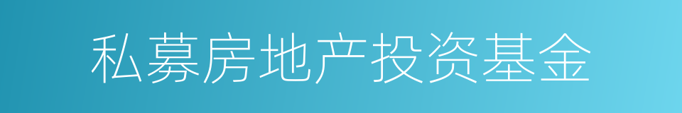 私募房地产投资基金的同义词