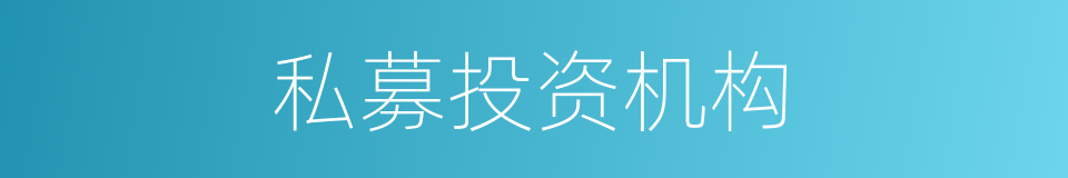 私募投资机构的同义词