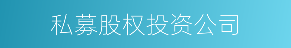 私募股权投资公司的同义词