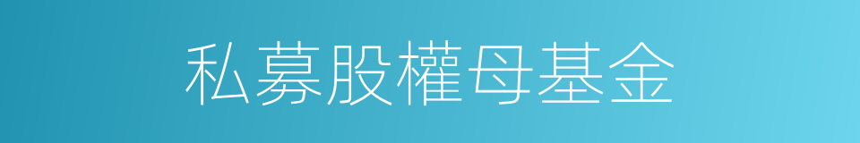 私募股權母基金的同義詞