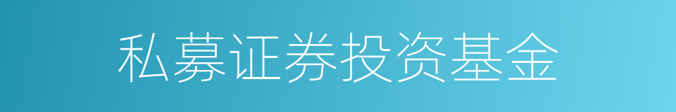私募证券投资基金的同义词