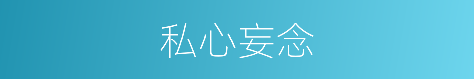 私心妄念的意思