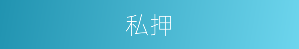 私押的意思