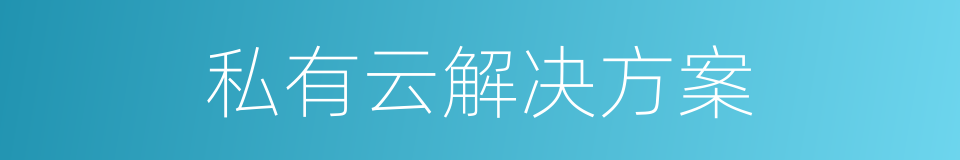 私有云解决方案的同义词