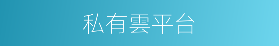 私有雲平台的同義詞