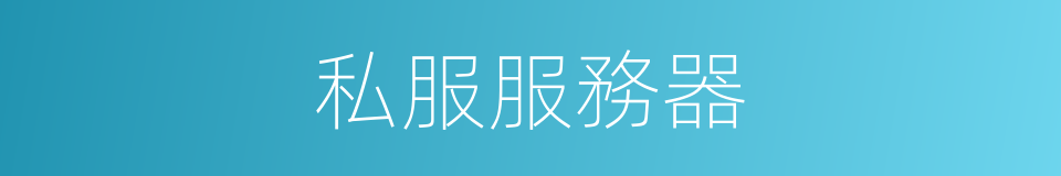 私服服務器的同義詞
