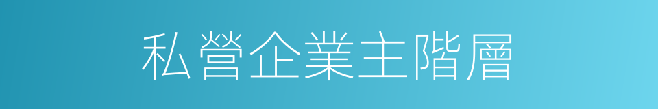 私營企業主階層的同義詞