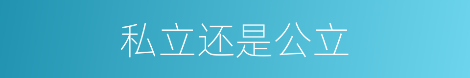 私立还是公立的同义词