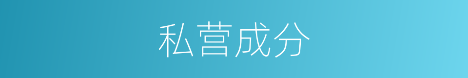 私营成分的同义词