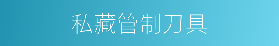 私藏管制刀具的同义词