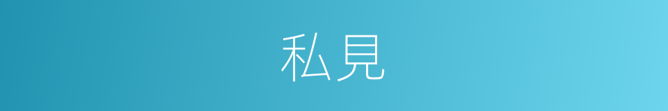 私見的意思
