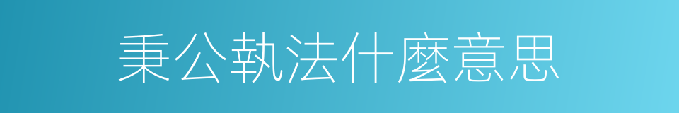 秉公執法什麼意思的同義詞