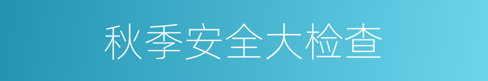 秋季安全大检查的同义词