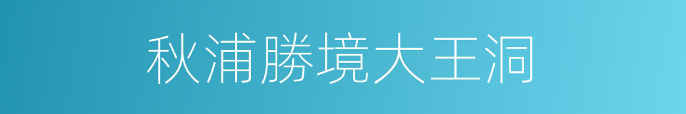 秋浦勝境大王洞的同義詞