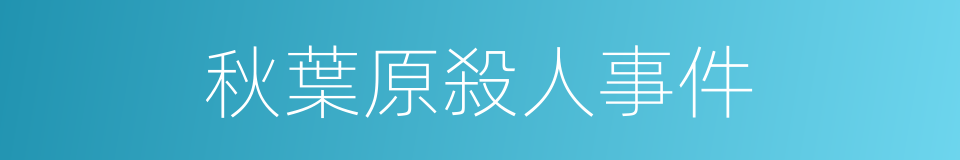 秋葉原殺人事件的同義詞