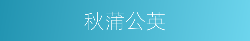秋蒲公英的同义词