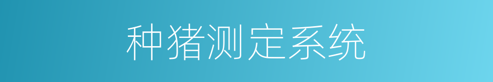 种猪测定系统的同义词