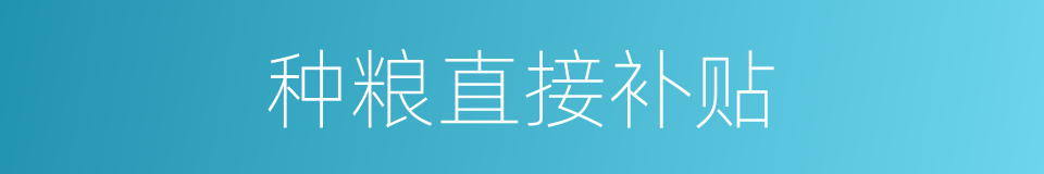 种粮直接补贴的同义词