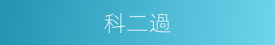 科二過的同義詞