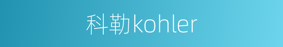 科勒kohler的同义词