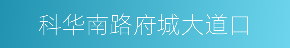 科华南路府城大道口的同义词