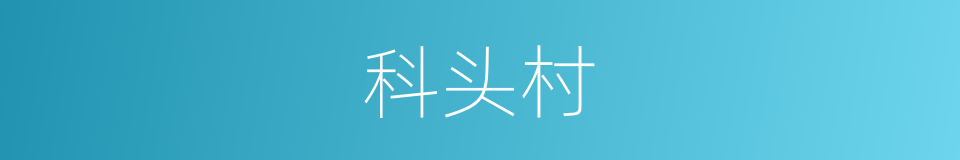科头村的同义词