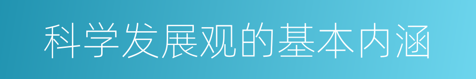 科学发展观的基本内涵的同义词