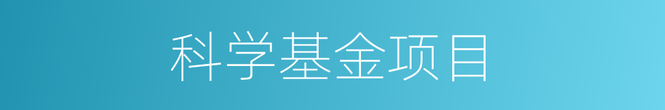 科学基金项目的同义词