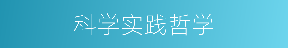 科学实践哲学的同义词