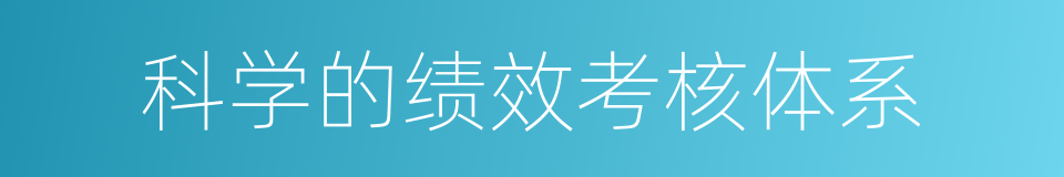 科学的绩效考核体系的同义词