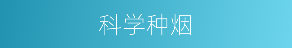 科学种烟的同义词