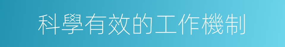 科學有效的工作機制的同義詞