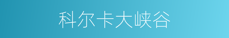 科尔卡大峡谷的同义词