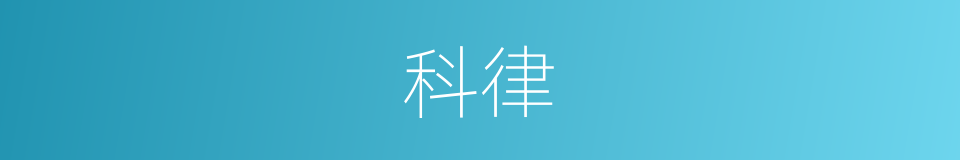 科律的意思