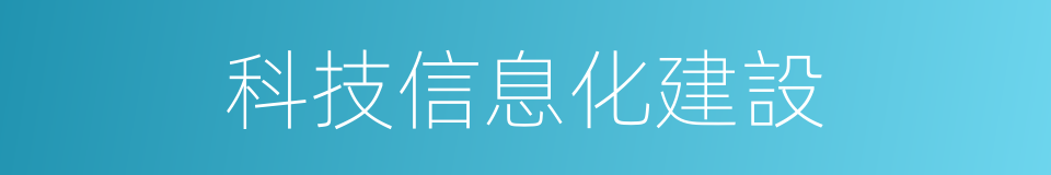 科技信息化建設的同義詞