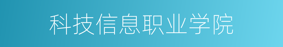 科技信息职业学院的同义词