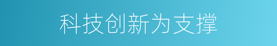 科技创新为支撑的同义词