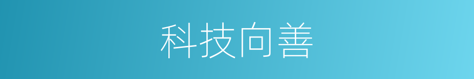 科技向善的同义词