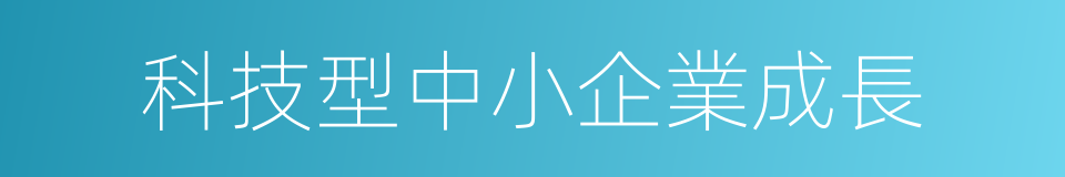 科技型中小企業成長的同義詞