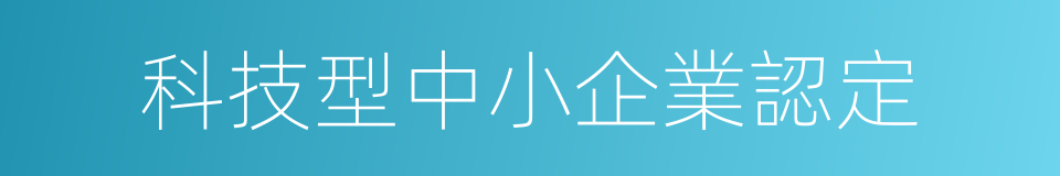 科技型中小企業認定的同義詞