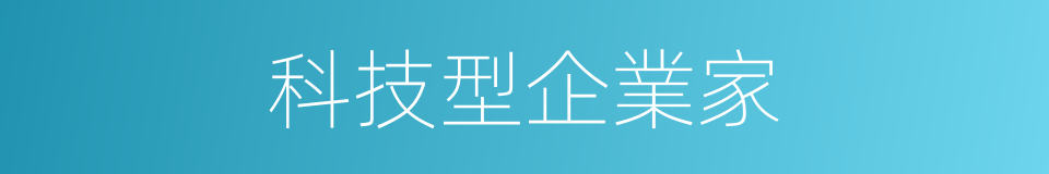 科技型企業家的同義詞