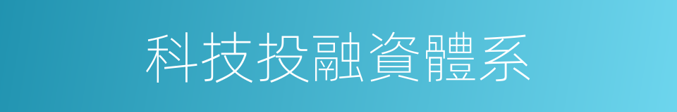 科技投融資體系的同義詞