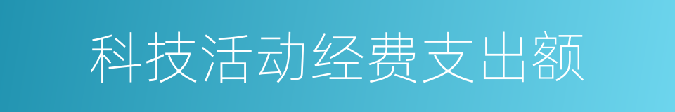 科技活动经费支出额的同义词