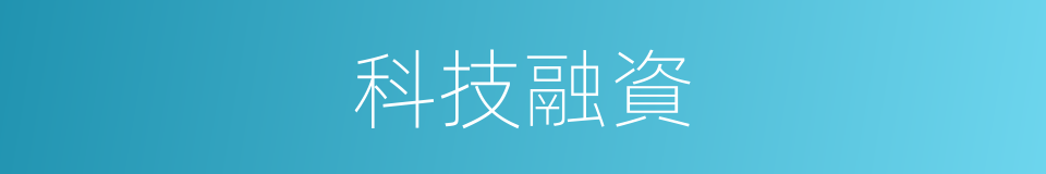 科技融資的同義詞
